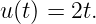 u(t) = 2t.
