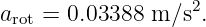 arot = 0.03388 m ∕s2.
