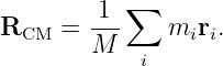            ∑
RCM  =  1--   miri.
        M
            i
