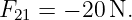 F21 = − 20 N.
