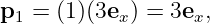 p1 = (1)(3ex) = 3ex,
