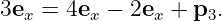 3e  = 4e  − 2e  + p  .
  x      x     x    3

