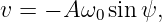 v = − Aω  sinψ,
         0

