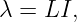 λ = LI,
