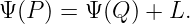 Ψ (P ) = Ψ(Q ) + L.
