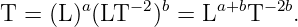 T  = (L)a(LT −2)b = La+bT− 2b.
