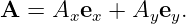 A =  Axex + Ayey.
