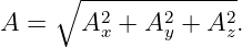      ∘ --------------
A =    A2x + A2y + A2z.
