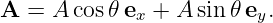 A  = A  cos𝜃ex + A sin𝜃 ey.
