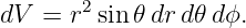 dV  = r2sin𝜃 dr d𝜃dϕ.
