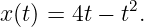 x(t) = 4t − t2.
                                                                                         
                                                                                         
