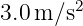 3.0m ∕s2   