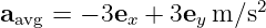aavg = − 3ex + 3ey m ∕s2   