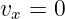 vx = 0  