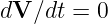 dV ∕dt = 0  