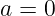a =  0  