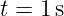 t = 1s  