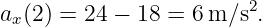 ax(2) = 24 − 18 = 6 m ∕s2.
