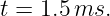 t = 1.5ms.
