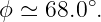         ∘
ϕ ≃ 68.0 .

