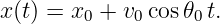 x(t) = x0 + v0cos𝜃0 t.
