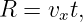 R  = vxt,
