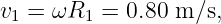 v1 = ωR1  = 0.80 m ∕s,
