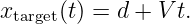 x     (t) = d + Vt.
  target
