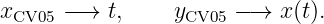 xCV05 −→  t,     yCV05 − → x(t).
