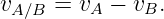 vA∕B = vA − vB.
