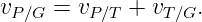 vP∕G = vP ∕T + vT ∕G.
