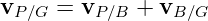 vP∕G = vP ∕B + vB∕G
