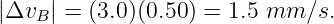 |ΔvB | = (3.0)(0.50 ) = 1.5 mm ∕s.
