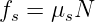 fs = μsN
