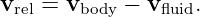 vrel = vbody − vfluid.
