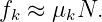 fk ≈ μkN.
