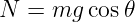 N  = mg  cos𝜃
