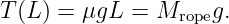 T(L ) = μgL =  Mropeg.
