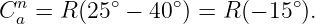 Cn  = R (25∘ − 40∘) = R (− 15∘).
  a
