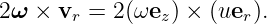 2ω × v  =  2(ωe ) × (ue ).
       r       z       r
