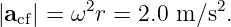 |acf| = ω2r = 2.0 m ∕s2.
