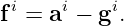 fi = ai − gi.
