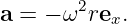 a =  − ω2rex.
