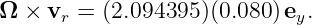 Ω × vr = (2.094395 )(0.080 )ey.

