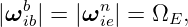    b      n
|ω ib| = |ω ie| = ΩE,
