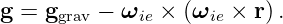 g = ggrav − ωie × (ωie × r) .
