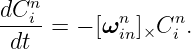 dCn
--i-=  − [ωnin ]×Cni .
 dt
