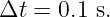 Δt  = 0.1 s.
