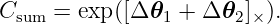 Csum =  exp([Δ𝜃1 +  Δ𝜃2 ]× ).
