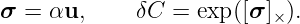 σ =  αu,     δC  = exp([σ ]× ).
